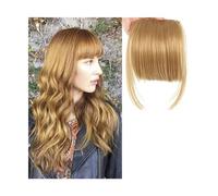 Cabello Flequillo Flequillo de pelo sintético falso y Romo, 2 Clips en la extensión del cabello, peluca falsa con flecos frontales limpios for mujer, Clip en flequillo Extensiones de cabello(A)
