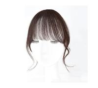Cabello Flequillo Peluca con flequillo Mujer Rizada Flequillo de aire francés con parche fino en la frente Patillas en forma de S Peluca con flequillo Pieza Extensiones de cabello(1B/30HL)
