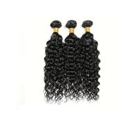 Cabello humano 1B, 3 paquetes, extensiones de cabello negro natural virgen sin procesar, 50 gramos por paquete Easy Installation and Removal(Black-Water Wave,26inch)