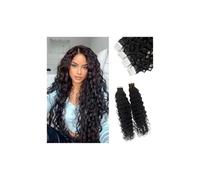 Cabello humano brasileño ondulado rizado, adhesivo Remy, trama de piel, sin costuras, invisible, de PU, for mujeres negras Wear and Go(20 pcs-50g,18 inch)
