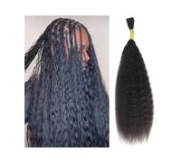 Cabello humano brasileño Remy a granel for trenzar, mechones lisos y rizados, sin trama, color negro natural(26 26 26 inches)