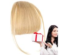 Cabello humano con flequillo con clip - Flequillo francés de color natural