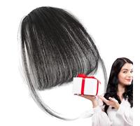 Cabello humano con flequillo con clip - Flequillo francés de color natural