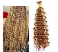 Cabello humano suelto para trenzar Resaltar Extensiones profundas de doble estiramiento para trenzas Paquetes de cabello humano suelto sin trama-20 pulgadas-Color 30 27 mixto-3 piezas/lote-pelo