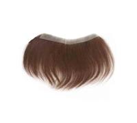 Cabello masculino Base de PU for hombres, peluquín cabello humano, rayita Frontal, lazo en V, peluca recta for la frente Pelucas de uso diario(16x3cm)