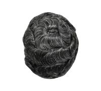 Cabello masculino Peluca de cabello humano Remy de 0,03 mm for hombre, prótesis capilar, cabello humano natural, prótesis capilar masculina Pelucas de uso diario(1B30#)