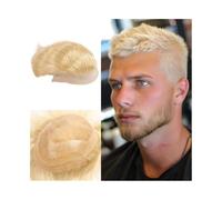 Cabello masculino Peluca de peluquín con encaje frontal for hombre, color rubio, n.° 613, monofilamento con NPU alrededor de la prótesis capilar masculina Pelucas de uso diario