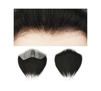 Cabello masculino Peluca frontal for hombre con línea capilar natural, cabello humano, piel sintética, postizo for hombre Pelucas de uso diario(#1,1x6 inches)