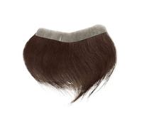 Cabello masculino Peluquín de cabello humano, piel fina, Base PU, parche for postizo frente, prótesis capilar for hombres Pelucas de uso diario(Medium Brown#4)