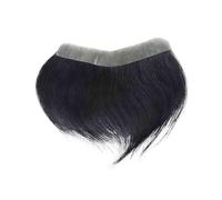 Cabello masculino Peluquín de cabello humano, piel fina, Base PU, parche for postizo frente, prótesis capilar for hombres Pelucas de uso diario(Natural Black)