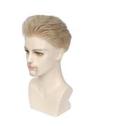 Cabello masculino Prótesis capilar indetectable con base sin nudos for hombres, sistema de cabello humano ultrafino de 0,03 mm. Pelucas de uso diario(8x10)