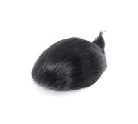 Cabello masculino Tupé de cabello humano for hombres, piel sintética, negro natural, sistema capilar for, 6 pulgadas Pelucas de uso diario