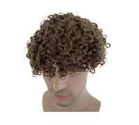 Cabello masculino Tupé for hombres, sistema de reemplazo cabello humano rizado pequeño, postizos, encaje suizo completo suave, Base 8x10 Pelucas de uso diario(4#)