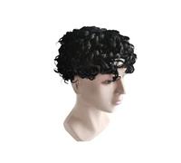 Cabello masculino Unidades rizadas animosas del sistema cabello humano tupé de la prótesis masculina rizada 6 pulgadas Pelucas de uso diario