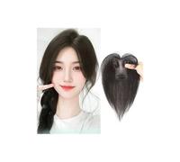 Cabello real, flequillo fino, pasador para el pelo, flequillo con sienes, postizos, flequillo curvo para el uso diario Añade volumen al cabello (negro natural)