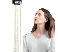 Cabello Tinsel Clip -In - 12pcs Colorido Glitter S m mechones para el cabello | Extensiones de cabello ondulada/rizada resistente al calor para fiestas - reflejos de cabello temporal brillante para ni