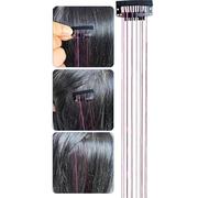 Cabello Tinsel Clip -In - 12pcs Colorido Glitter S m mechones para el cabello | Extensiones de cabello ondulada/rizada resistente al calor para fiestas - reflejos de cabello temporal brillante para ni