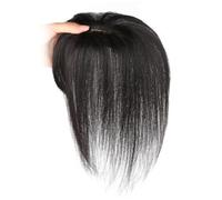 Cabello topper real cabello humano real 9.8 pulgadas de largo cabello humano toppers para cabello delgado mujer clip de seda en extensiones de cabello en busca,negro, paletas