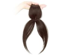 Cabello Toppers Blegs Cape de cabello, Clip en Bangs Toppers separados para una verdadera tapa humana de 360 ° Piezas de tapa falsa en extensiones Dark Brown Dark Brown