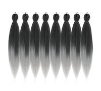 Cabello trenzado pre-estirado de Rosdina-30 pulgadas 8 paquetes ombre gris trenzado largo para trenzamiento para giro o trenzas de caja textura de ag