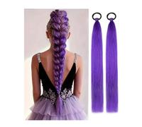 Cabello trenzado preestirado de 24 pulgadas (2 unidades), sintético Yaki for trenzas rápidas, ideal for Halloween y cosplay(Deep Purple)