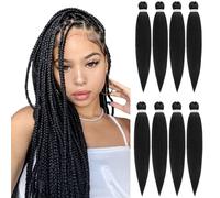 Cabello trenzado preestirado ROSDINA - 26 pulgadas, 8 paquetes, negro natural