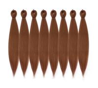 Cabello trenzado preestirado ROSDINA - 30 pulgadas, 8 paquetes, marr n, s per largo