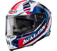 Caberg Avalon X Optic Casco, blanco/azul/rojo, Talla XL (61/62)