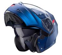 CABERG Duke X Azul Mate - Casco de Moto Modular P/J Integral-Jet + Pinlock - Casco con Visor Solar Homologado ECE 22.06 (M)
