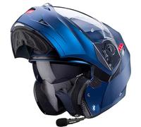 CABERG Duke X Bluetooth Sena Intercom Integrado Azul Mate | Casco de Moto Modular P/J + Pinlock | Casco AXS con Visor Solar Homologado ECE 22.06 (XL)