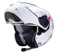 CABERG Duke X Bluetooth Sena Intercom Integrado Blanco - Casco de Moto Modular P/J + Pinlock - Casco AXS con Visor Solar Homologado ECE 22.06 (L)