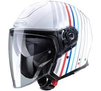 Caberg Flyon Bakari Casco Jet, blanco/rojo/azul, Talla S (55/56)