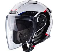 Caberg Flyon II Boss Casco Jet, blanco/negro/rojo, Talla L (59/60)