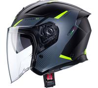 Caberg Flyon II Boss, casco jet M male Mate Negro/Gris/Amarillo Neón