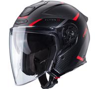 Caberg Flyon II Boss Casco Jet, negro-gris-rojo, tamaño S para Hombres