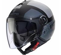 Caberg Riviera V4 X Alpha, casco abierto M female Mate Negro/Gris/Gris Claro