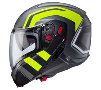 CASCO ABATIBLE MODELO HORUS X COLOR GRIS MATTE/NEGRO/AMARILLO FLUO TALLA M