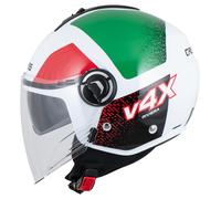 Caberg Riviera V4 X Alpha Casco Jet, blanco-rosa-verde, tamaño M para Hombres