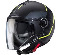 Caberg Riviera V4 X Geo Casco Jet, negro-amarillo, tamaño S para Hombres