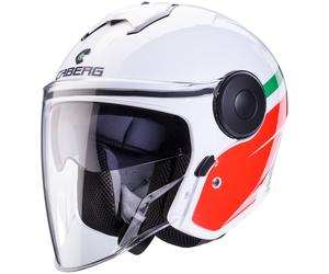 Caberg Soho Zephir Casco Jet, blanco/rojo/verde, Talla S (55/56)