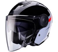 Caberg Soho Zephir Casco Jet, negro/gris/rojo, Talla S (55/56)