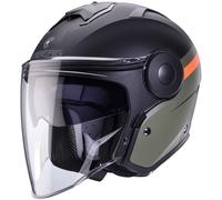 Caberg Soho Zephir Casco Jet, negro mate/oliva/naranja, Talla XS (53/54)