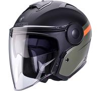 Caberg Soho Zephir, casco jet XL male Mate Negro/Verde Oscuro/Naranja