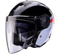 CABERG Soho Zephyr Black / Grey / Red S Casco Abierto