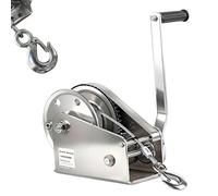 Cabestrante de Cable Manual, 1200lbs Cabrestante Manual con Freno y Cable，Acero Inoxidable Cabrestante para Remolque Manual para Levantar y Remolcar, Carga 500 kg de Fuerza de Tracción