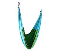Cabestrillo de Columpio Aéreo,Mano de Obra Exquisita,Telas de Nailon Trapecio de Yoga Duraderas,Hamaca de Yoga para Fitness Respetuosa con la Piel para Fitness(Azul Cielo y Verde Fruta)