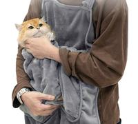 Cabestrillo para gatos, delantal de franela suave para gatos con orificios para garras, transportador de mascotas ajustable multifuncional para cortar uñas, dormir acogedor, transportador de mascot