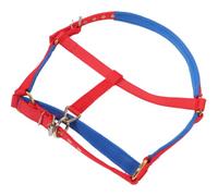 Cabestro Ajustable para Caballo Pequeño y Potro, Uso Diario y Entrenamiento | Correa Superior Regulable, Manejo Cómodo, Cinta Tejida PP Roja, para Cuadras y Competidores de Exhibición