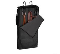 Cabestro de brida acolchado, portátil, impermeable, bolsa de brida para caballos, arnés de caballo, bolsa de almacenamiento con estante de 3 ganchos (negro)