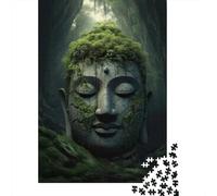 Cabeza Buda Bosque Puzzle de 1000 Piezas Juego de Puzzle 1000 Piezas Papel Adultos Meditación Serenidad Naturaleza Relajación Concentración Familia Regalo 52x38cm/1000pcs
